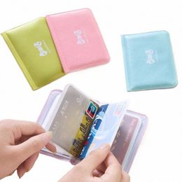 girl Women Busin Credit Card Holder Card Case 12 Bits Bow-knot Printing Leather ID Card Holder Cover Cardholder Wallet C3Qq#