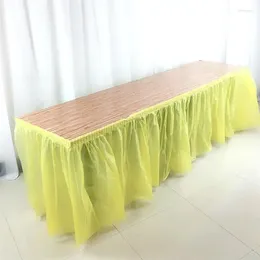 Table Skirt Plastic Portable Disposable Desk Party Supplies Tablecloth For Wedding Birthday Home Decors