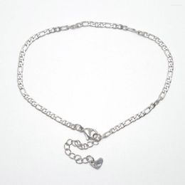 Anklets 304 Stainless Steel Anklet For Women Men Silver Color Heart Chain Fashion Wedding Jewelry 2024 22.8cm(9") Long 1 Piece