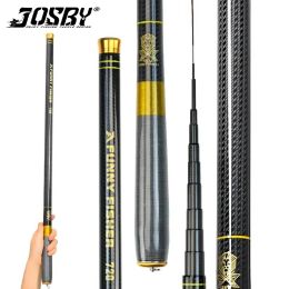 Rods JOSBY Stream Telescopic Fishing Rod Carbon Fiber Fishing Pole Carp Rod 2.7M 3.6M 4.5M 5.4M 6.3M 7.2M Freshwater Accessories