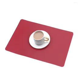 Table Mats Dining Essentials Oil-proof Double-sided Placemat For Home Easy-to-clean Heat Insulation Mat Waterproof Solid Colour