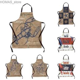 Aprons Aesthetics Womens Kitchen Apron Childrens Waterproof Waitress Work Apron Original Oil and Dirt Resistant Retro Fashion Apron Y240401ERKW