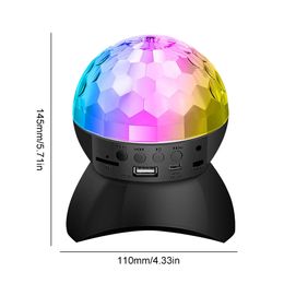 Rotating Ball Lamp with Bluetooth-Compatible Speaker Ball Stage Lamp USB Charging for DJ Birthday Party Night Club Decor