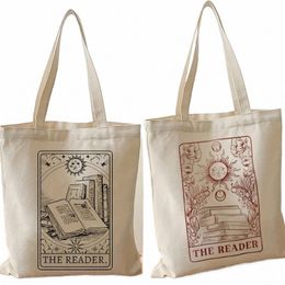 vintage The Reader Pattern Canvas Shoulder Bag, Lightweight Sun Pattern Shopper Bag, Versatile Storage Bag W1RA#