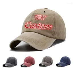 Ball Caps Custom Baseball Cap Vintage Distressed Washed Cotton Dad Hat Snapback Hip Hop Logo