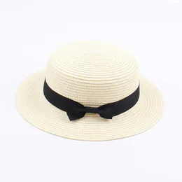 Wide Brim Hats Kids Little Girls Straw Sun Hat Summer Beach Cap Foldable Visor Floppy Infant With Bowknot