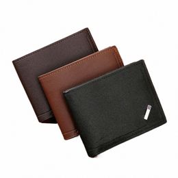 multi-positi Men's Short Wallet PU Leather Large Capacity Male Leather Purse Coin Pocket Multi-functi Men Coin Pocket E5OX#