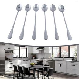 Spoons 6Pcs Stainless Steel Mixing Long Handle Iced Teaspoons Ice Cream Spoon Multifunctional Coffee Tableware