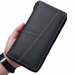 men Leather Wallets Lg Design Causal Purses Male Zipper Wallet Coin Card Holders Slim Mey Bag High Capacity Credit Case z5N0#