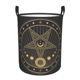 Laundry Bags Basket Pentagram Esoteric Circle Cloth Folding Dirty Clothes Toys Storage Bucket Household