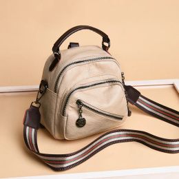 Mini Backpack Vintage Women Leather Shoulder Bag Designer High Quality Bagpack Small Travel black BackPack for Girls