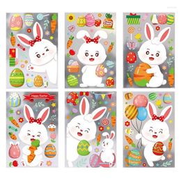 Window Stickers Easter Clings Cute Sticker Spring Decoration Static 6pcs Festive Holiday Decorations