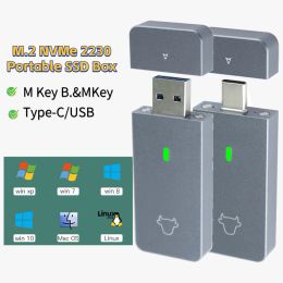 M.2 NVMe 2230 SSD Enclosure M.2 M Key Solid State Drive Case USB3.2 Gen2 External Hard Disc Box USB Type-C M&B Key for M2 2230