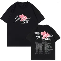 Men's T Shirts Eladio Carrion Sol Maria Tour T-shirt Unisex Crewneck Short Sleeve Tee Women Men Streetwear 2024 World Hip Hop Clothes