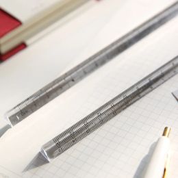 Clear Plastic Ruler 15cm 6 Inch Straight Ruler Transparent Plastic Triangular Ruler Kit Measuring Tool For Student School Office