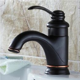 Bathroom Sink Faucets 2024 Ly Luxury Ancient Retro Mixer Taps Deck Mounted Single Holder Black Faucet B3235