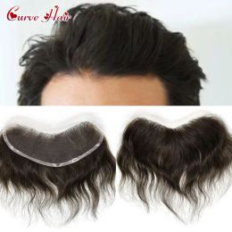 Toupees Full Lace Mens Frontal Hairpiece 4X18CM VLoop Men Hair Replacement System Human Hair Capillary Prosthesis Hairline Receding