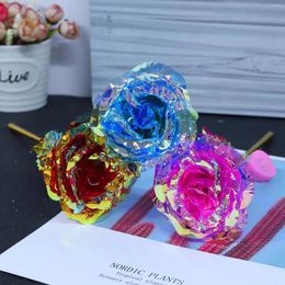 Decorative Flowers Luminous Rose Artificial Led Light Flower Valentine'S Day Gift Simulation Bouquet Wedding Party Decoration