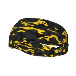 Berets Camo Style Black And Yellow Camouflage Sports Sweatbands For Exercise Absorbent Headband Men Women