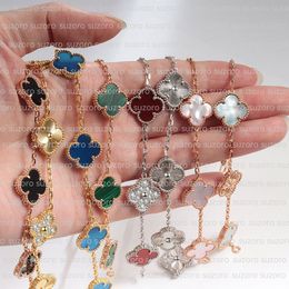 Bracelet jewelry Four Leaf Bracelets 18K Gold Plate Agate Diamond Fashion Love Charm Chain For Women Wedding Gift Party