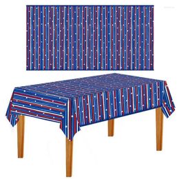 Table Cloth American Flag Cover 52 X 108 Inch 4th Of July Tablecloth Rectangle Waterproof Red White And Blue
