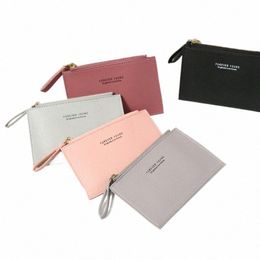 men's Women's PU Zipper C ID Card Credit Card Holder Pure Color Mini Busin Card Case Name Holder Holiday Gift T4z4#