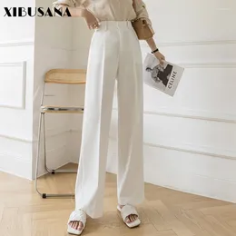 Women's Pants Women Elegant Solid High Waist Wide Leg 2024 Spring Summer Korea Casual Straight Suits Pant Female Loose Long Trousers