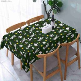 Table Cloth Soccer Sports Lover Field Rectangle Tablecloth Kitchen Dining Table Decor Reusable Waterproof Table Covers Wedding Decorations Y240401