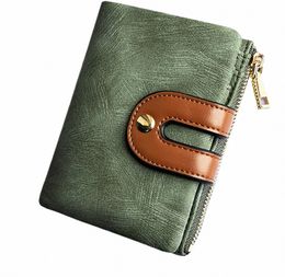 wallets For Women's Rfid Small Bifold Leather Wallet Ladies Mini Zipper Coin Purse ID Card Pocket,Carteras Para Mujer Portfel b7Jw#