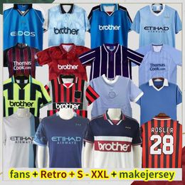 MANS CITIES Retro Classic Soccer Jerseys Wembley Kinkladze ROBINHO IRELAND STURRIDGE Bianchi Mpenza Kompany ELANO DUNNE 07 08 11 12 81 82 90 92 94 96 97 99 01