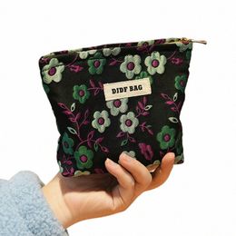 women's Makeup Bag Small Black Frs Large Capacity Cosmetic Canvas Storage Bag Portable Coin Purse Commuter Card Holder Ins Y270#