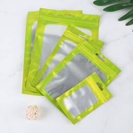 Resealable Colorful Aluminum Foil Window Zip Lock Bags Women Jewelry Nail Beauty USB Bracelets Sexy Lingerie Candy Gifts Pouches