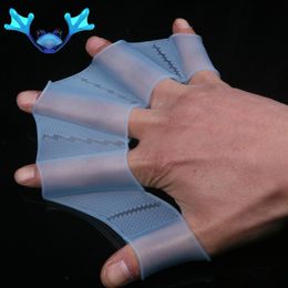 2021 New 1Pair Silicone Training Paddle Dive Glove Swim Glove Swim Gear Fins Hand Webbed Flippers
