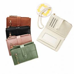 small Japanese style Pu Leather Purse Clip Zipper Change Purse two c k8TC#