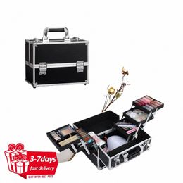 profial Nail Suitcase Travel Portable Large Capacity Manicure Makeup Case with 6 Trays Makeup Box Keys for Make-up Artists x7Ki#