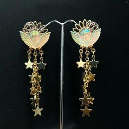 Stud Earrings European And American Dream Angel Relief Brooch