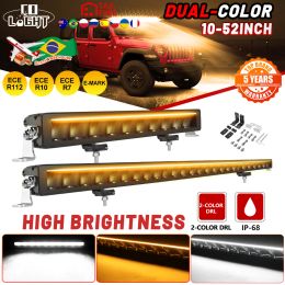 CO LIGHT LED Light Bar 52 inch Amber White DRL Spot Flood Combo Offroad Automotive Driving LED Bar for Trucks Vehicle Car ATV