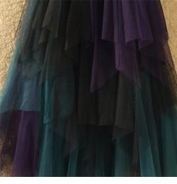 Women Tulle Skirt Irregular Mesh Gauze Petticoat Female Patchwork Sweet Girl A-line Long Skirt Multicolor Cute Voile Dance Dress