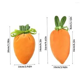Gift Wrap 1pcs Cute Velvet Carrot Bags Drawstring Baskets Birthday Candy Packing Easter Cookies Supplies Party Wedding Ba P0i0