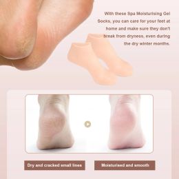 1Pair Feet Care Socks Spa Home Use Silicone Moisturising Gel Heel Socks Cracked Foot Skin Care Protectors Anti Cracking Tools