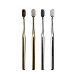 Heads Ultra Soft Gold Toothbrush for Adult, Luxury Toothbrushes for Couple, Family Teeth Brush, Dental Tooth Brushes, 4Pcs