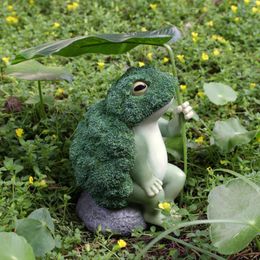 Garden Decorations Outdoor Broccoli Frogs Statues Multifunctional Decorative Crafts For TV Cabinets Desks