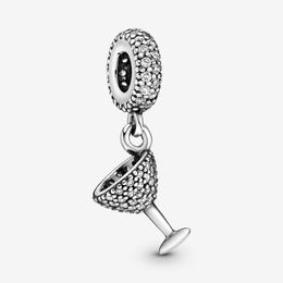 TOP Quality Pave Cocktail Glass Dangle Charm Pandoras 925 Sterling Silver Luxury Charm Set Bracelet Making charms Designer Necklace Pendant Original Box Wholesale