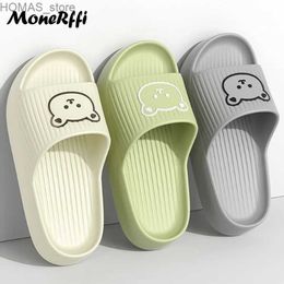 home shoes 2024 Summer Women Slippers Beach Slides Cartoon Bear Flip Flops Mens Thick Sole Indoor Bathroom Anti-Slip Shoes Couples Sandals Y240401