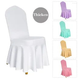 Chair Covers 1Pcs Elastic Thicken Spandex Sundress Cover Skirt Cloth For El Wedding Birthday Party Events Dining Seat Decoration