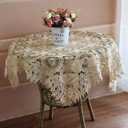 Table Cloth French Water-soluble Lace Tablecloth With Embroidered Crochet Hollowed Out Fabric Dustproof Multi-purpose Cover For