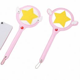 cute Anime Star Magic Wand Card Bag with Wings Cosplay Card Bus Subway Card Cover Holder Prop Movable Girl Gift Cute Pendent g1kH#