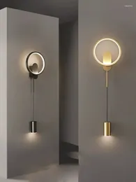 Wall Lamps Bedroom Light Luxury Corridor Long Strip Minimalist Living Room Electric Fan Background