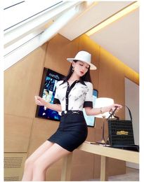 Work Dresses Spring And Summer Office Lady Fashion Casual Skinny Brand Young Female Women Girls Sexy Shirt Skirt Sets Suits Clothing