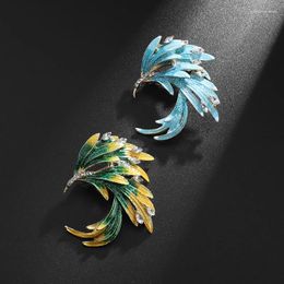 Brooches Delicate Romantic Zircon Feather Phoenix Bird Brooch For Women Sci-Fi Mythology Pin Accessories Movie Show Jewelry